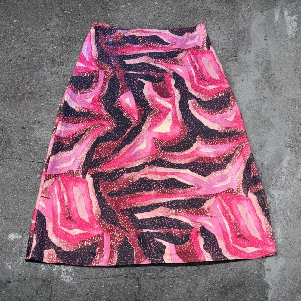 Y2K Pink Abstract Midi Skirt Disney Pop Star Cheetah Girls Bratz